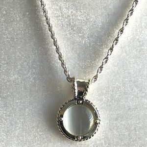 RMN Roman Silver Tone Designer Pendant